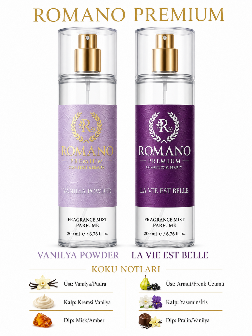 Romano Bombshell-La Vie Est Belle Ikili Set Vücut Spreyi 200 ml Kalıcı Yüksek Esans