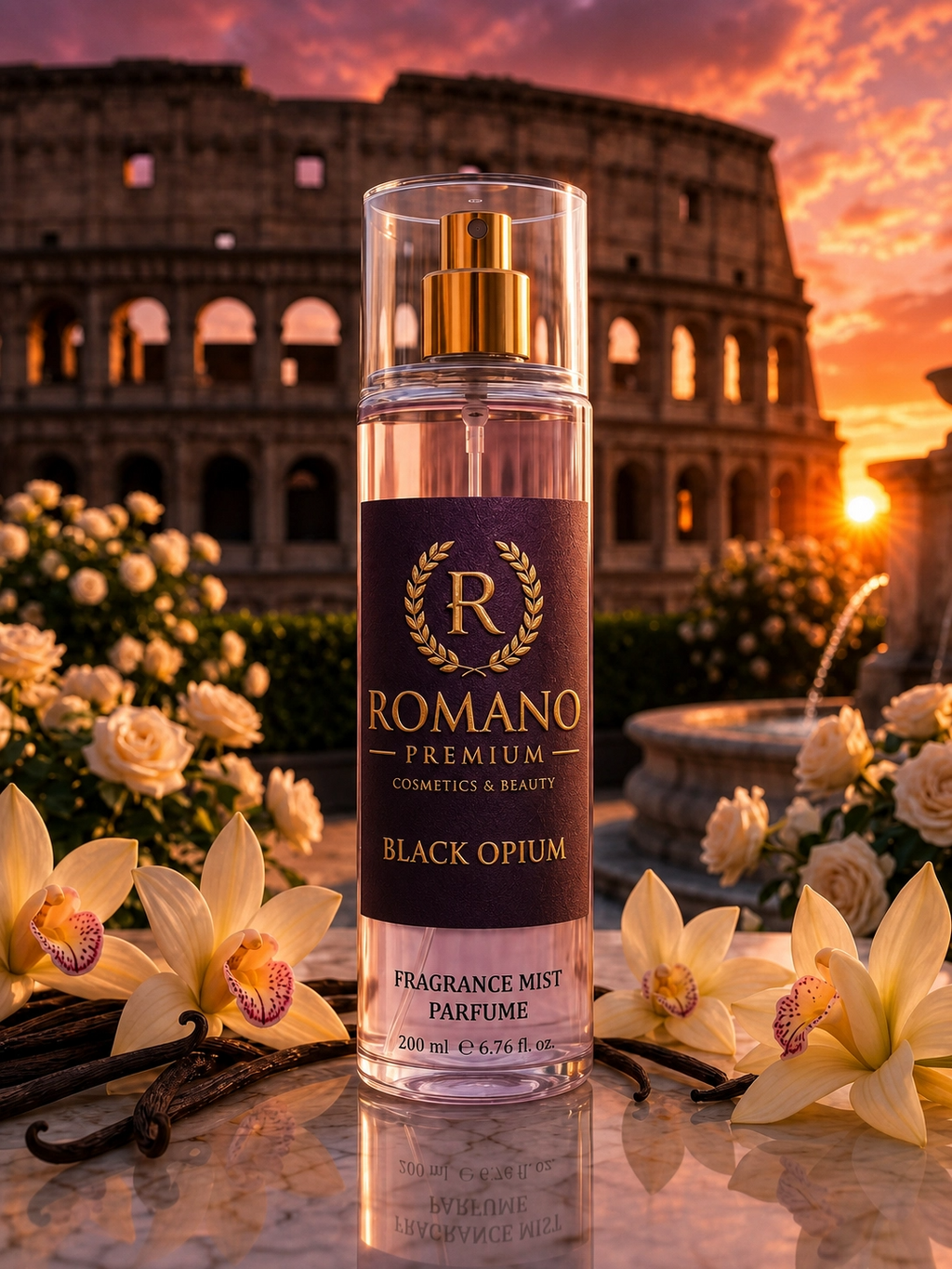 Romano Black Opium Vücut Spreyi 200 ml Kalıcı Parfüm Esanslı