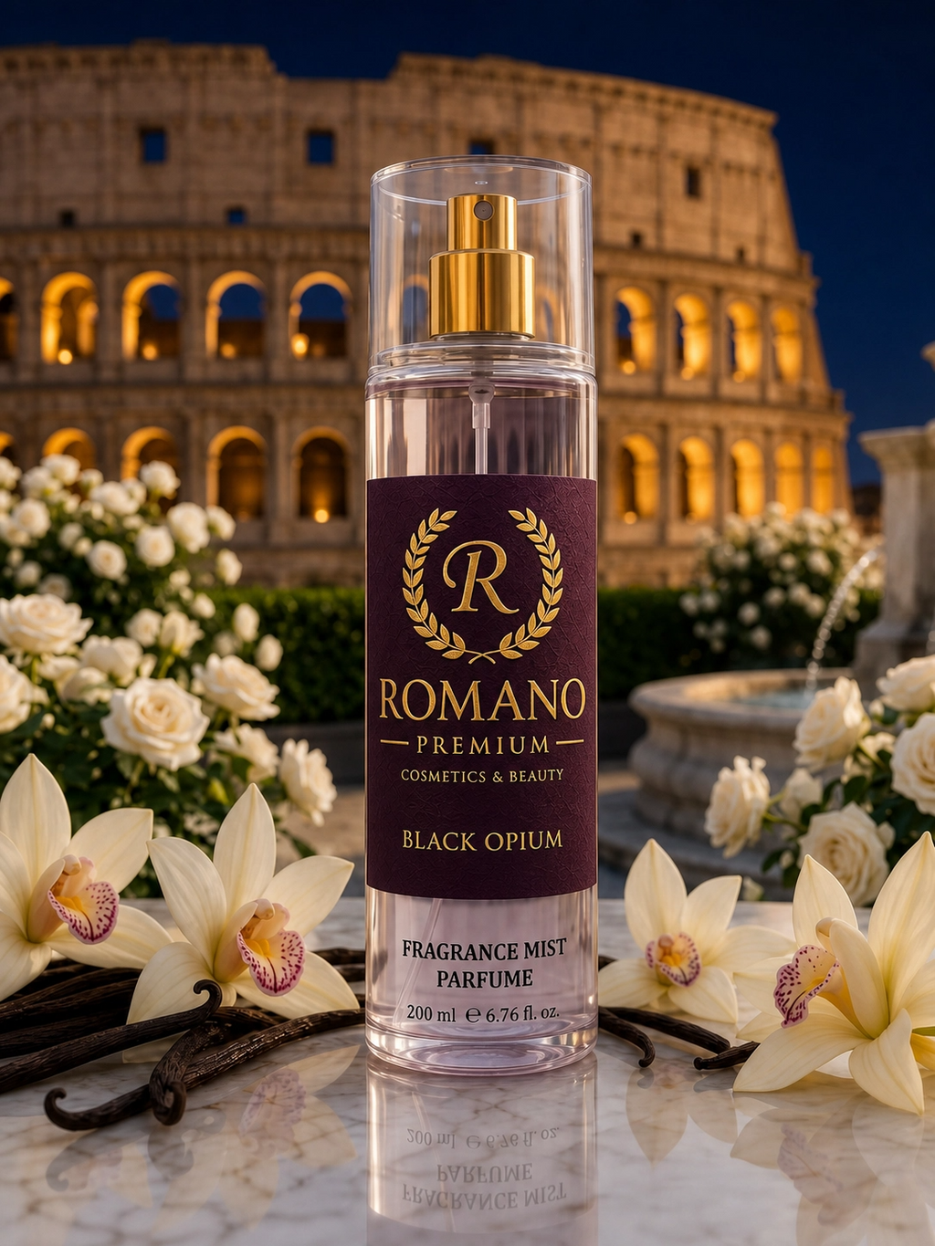 Romano Black Opium Vücut Spreyi 200 ml Kalıcı Parfüm Esanslı