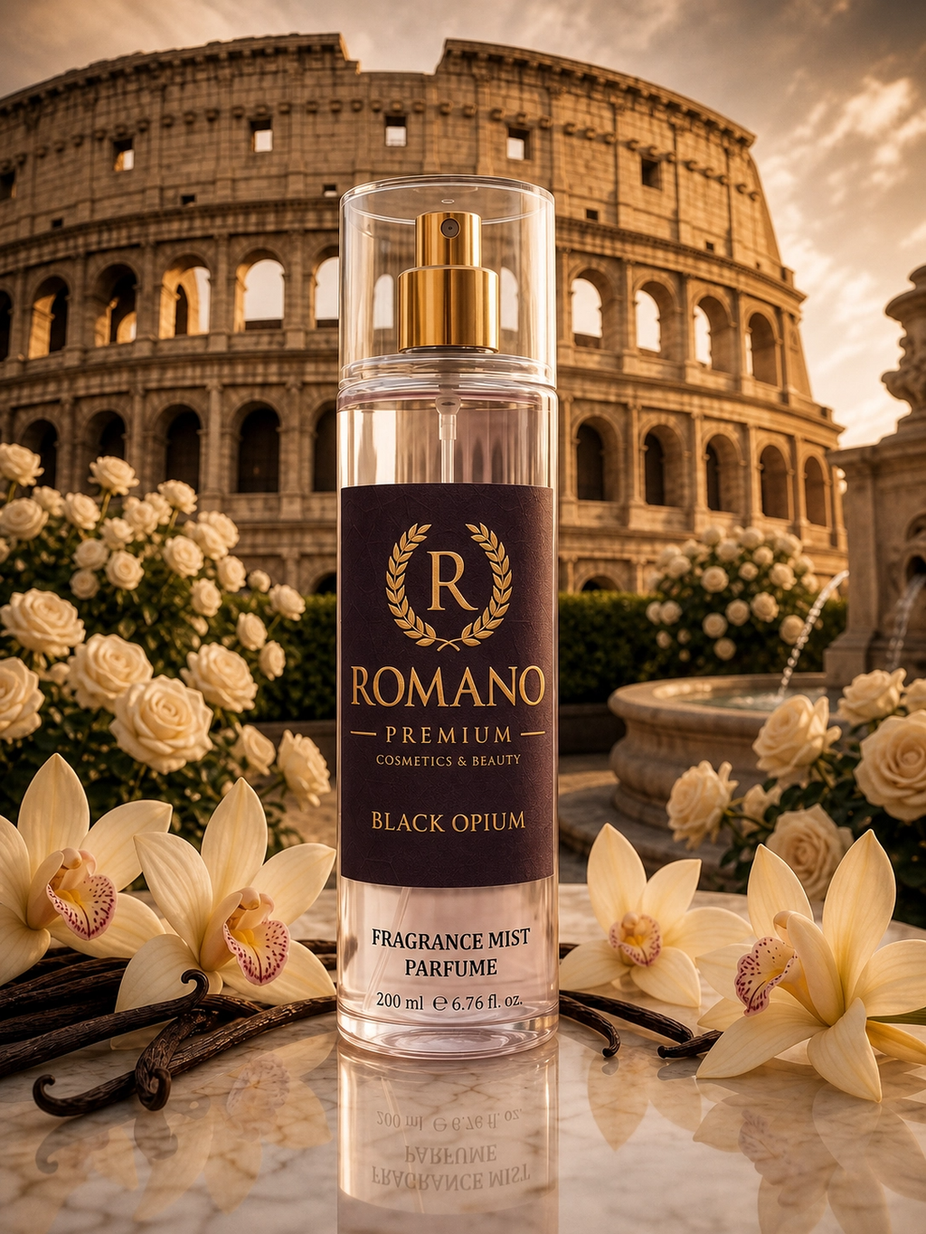 Romano Black Opium Vücut Spreyi 200 ml Kalıcı Parfüm Esanslı