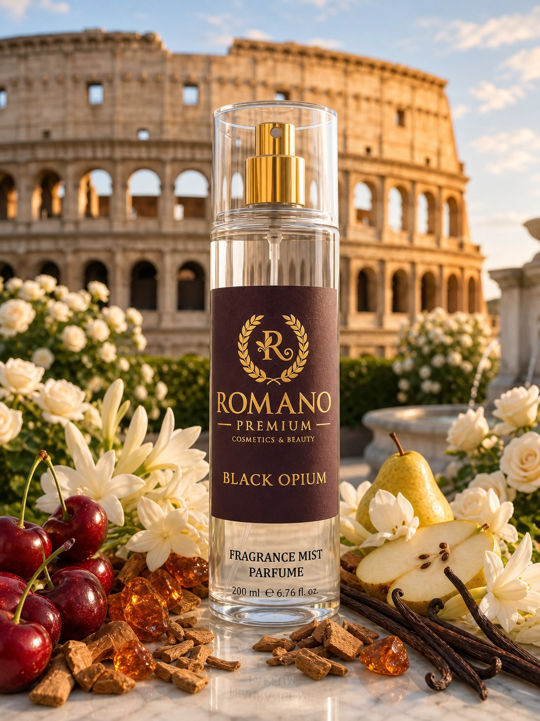 Romano Black Opium Vücut Spreyi 200 ml Kalıcı Parfüm Esanslı