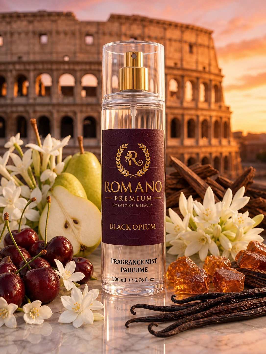 Romano Black Opium Vücut Spreyi 200 ml Kalıcı Parfüm Esanslı