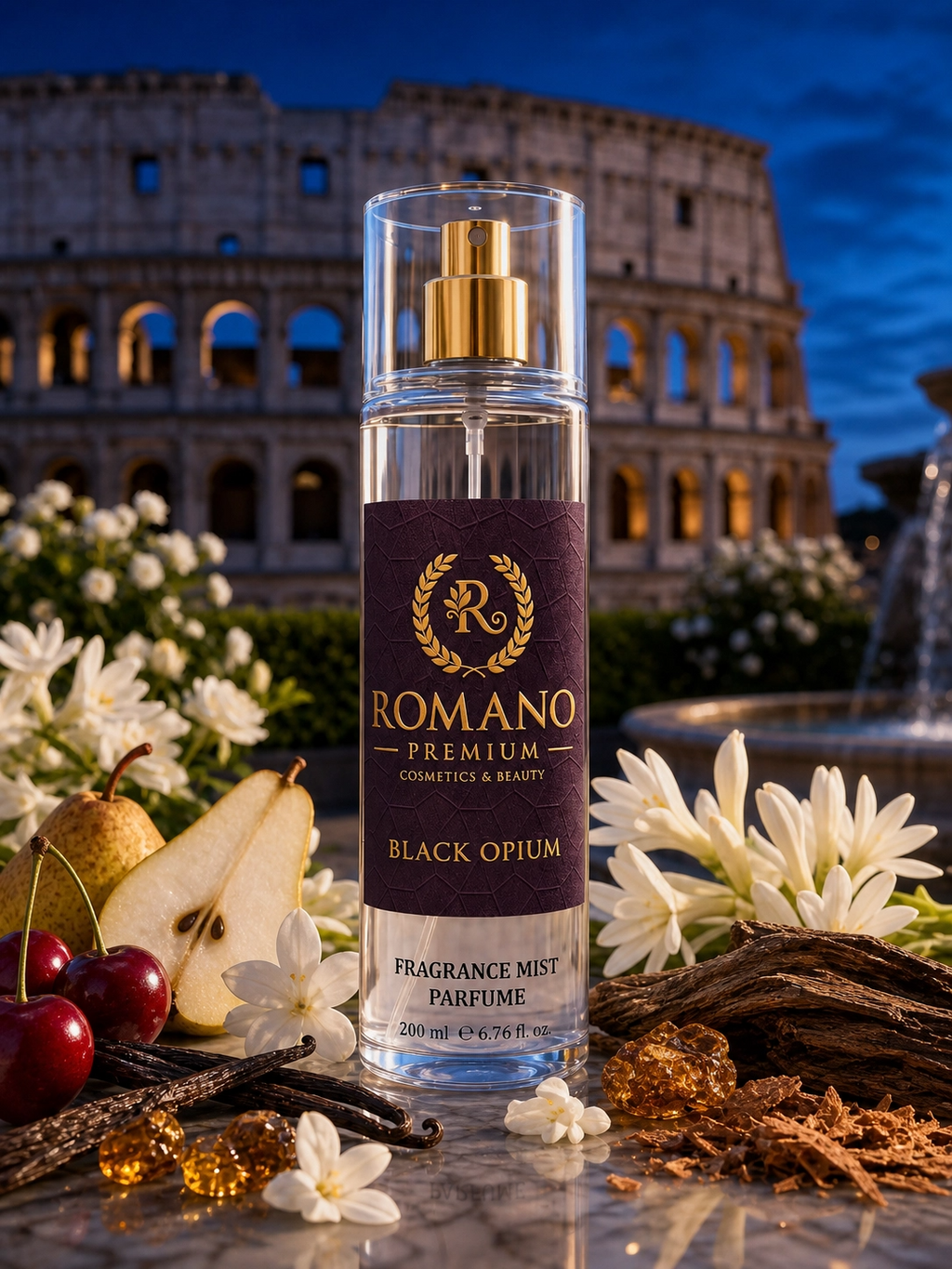 Romano Black Opium Vücut Spreyi 200 ml Kalıcı Parfüm Esanslı