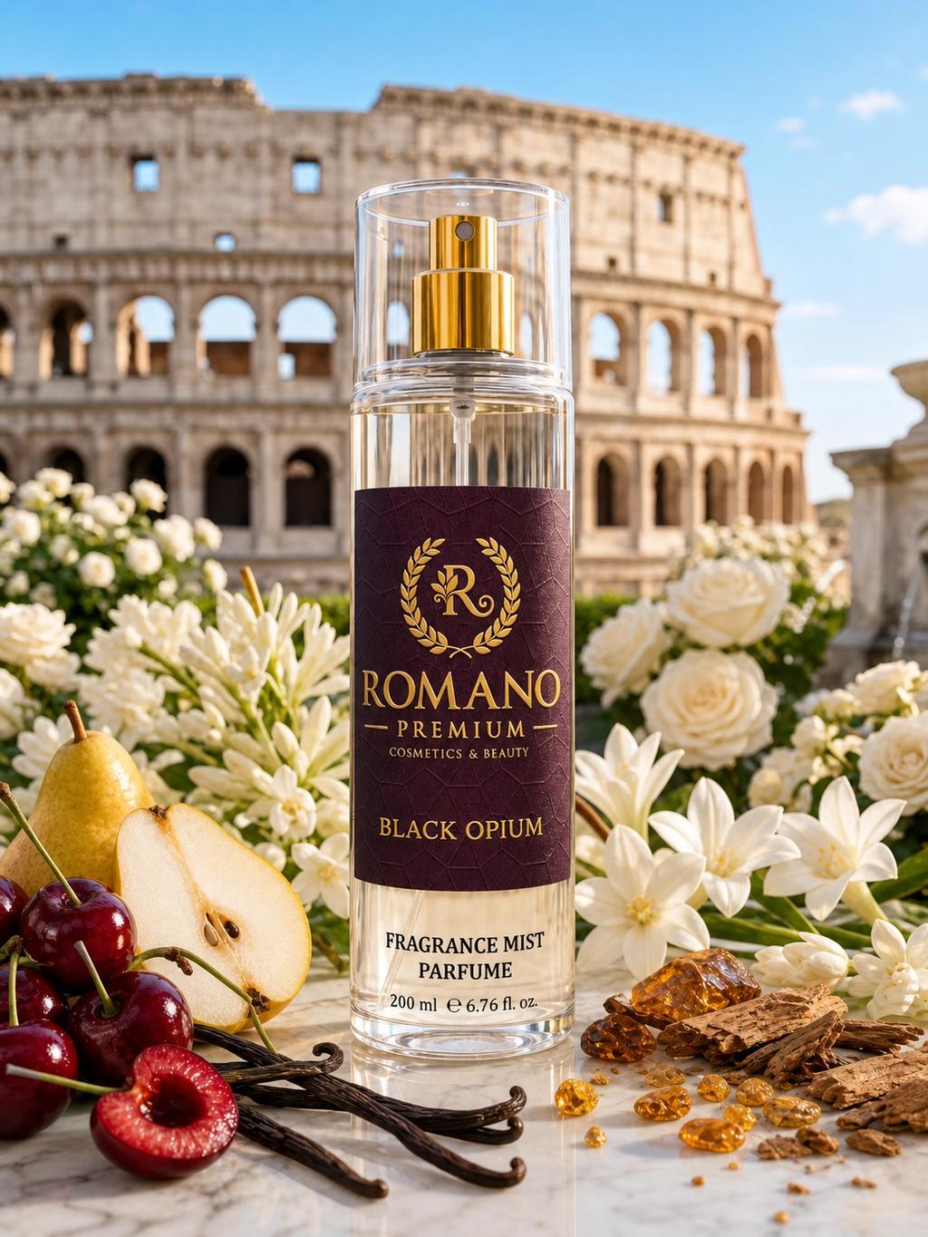 Romano Black Opium Vücut Spreyi 200 ml Kalıcı Parfüm Esanslı