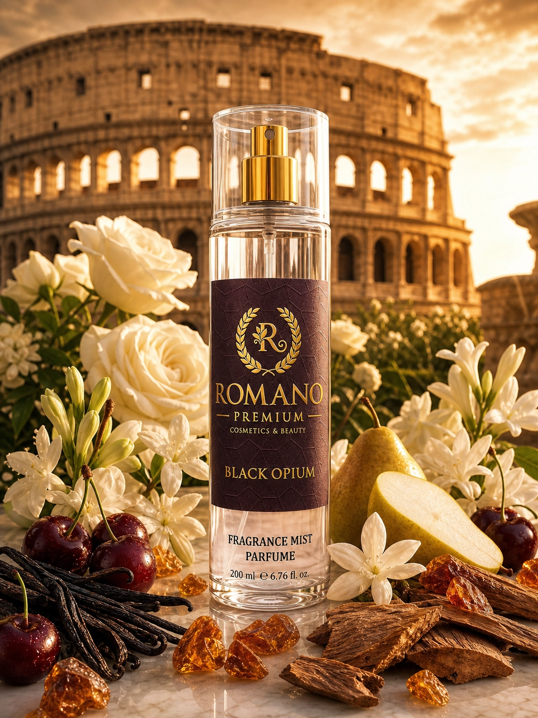 Romano Black Opium Vücut Spreyi 200 ml Kalıcı Parfüm Esanslı