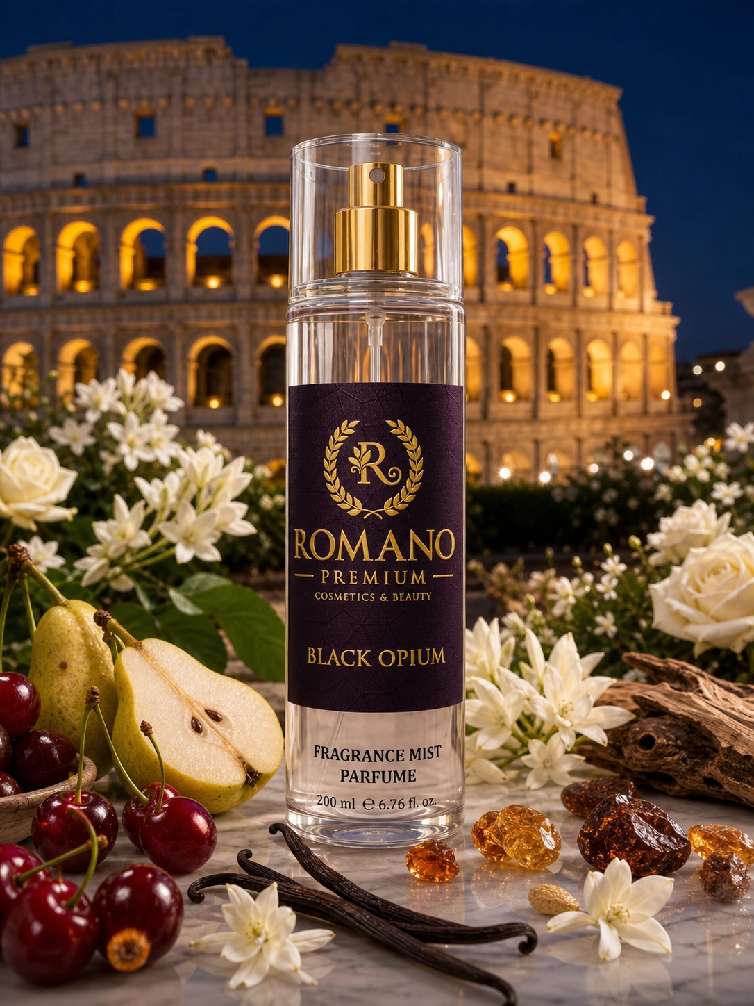 Romano Black Opium Vücut Spreyi 200 ml Kalıcı Parfüm Esanslı
